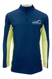 Design half chest zipper horse racing training suits Customized contrasting sweatshirts Australia Hot stamping logo men's horse racing training suits W223 side view
